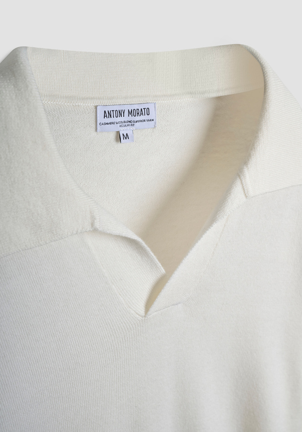REGULAR FIT WOOL AND CASHMERE BLEND SWEATER WITH COLLAR - Antony Morato Online Shop