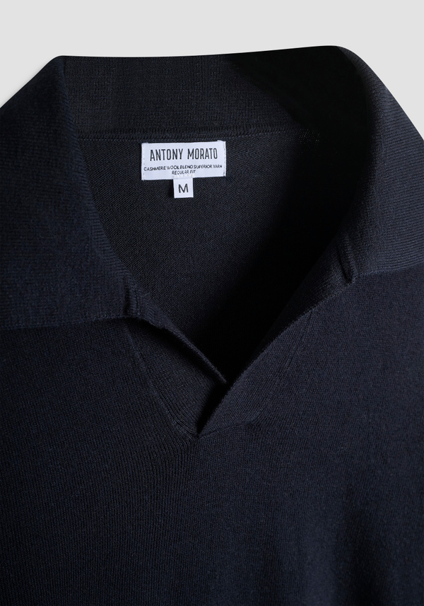 REGULAR FIT WOOL AND CASHMERE BLEND SWEATER WITH COLLAR - Antony Morato Online Shop