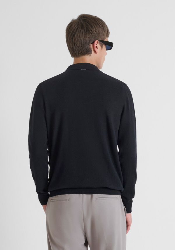 REGULAR FIT WOOL AND CASHMERE BLEND SWEATER WITH COLLAR - Antony Morato Online Shop