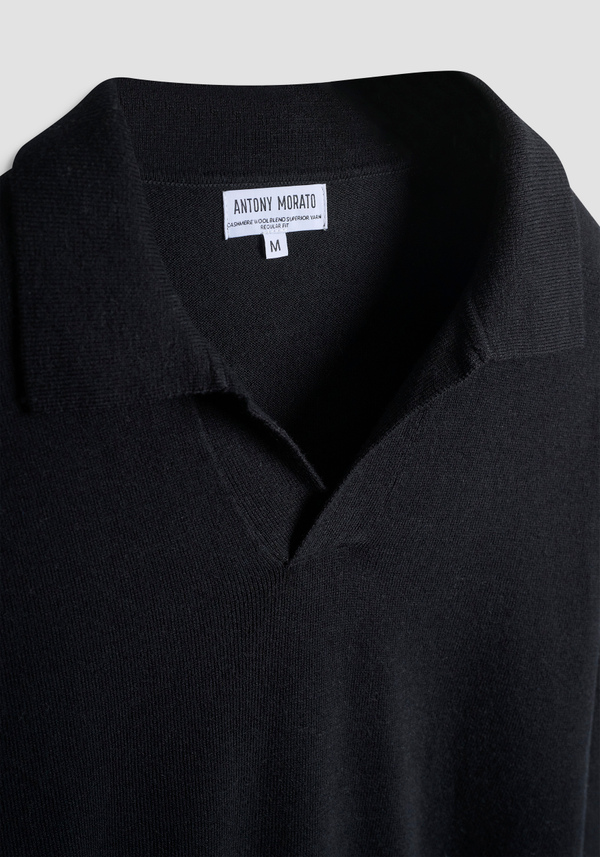 REGULAR FIT WOOL AND CASHMERE BLEND SWEATER WITH COLLAR - Antony Morato Online Shop