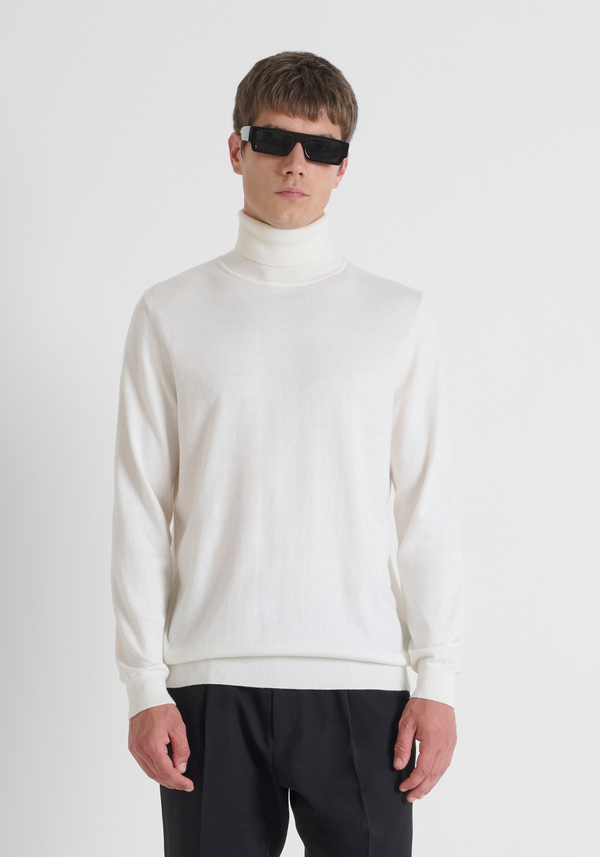 REGULAR FIT WOOL AND CASHMERE BLEND SWEATER WITH COLLAR - Antony Morato Online Shop
