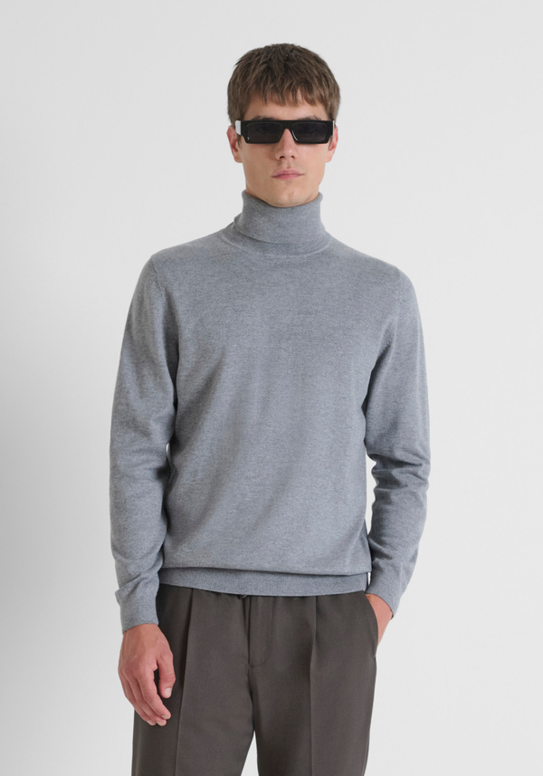 REGULAR FIT WOOL AND CASHMERE BLEND SWEATER WITH COLLAR - Antony Morato Online Shop