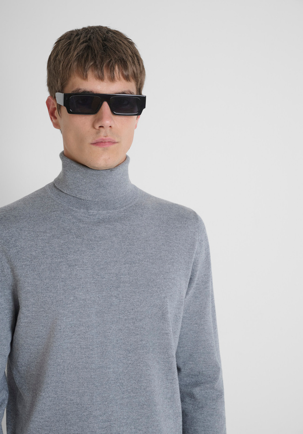 REGULAR FIT WOOL AND CASHMERE BLEND SWEATER WITH COLLAR - Antony Morato Online Shop