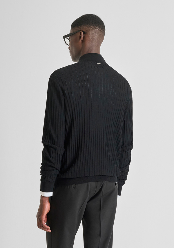 SLIM FIT SWEATER IN WOOL BLEND WITH ZIP - Antony Morato Online Shop