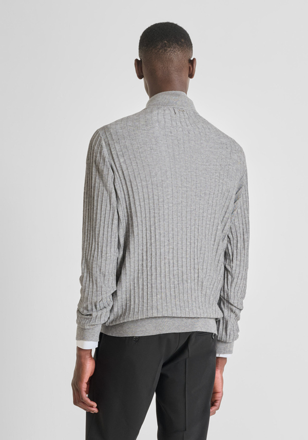 SLIM FIT SWEATER IN WOOL BLEND WITH ZIP - Antony Morato Online Shop