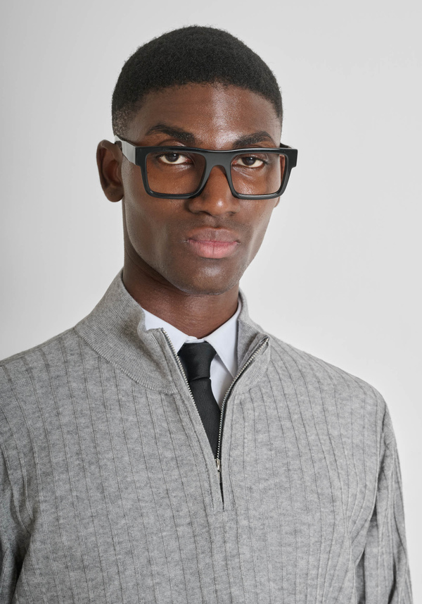 SLIM FIT SWEATER IN WOOL BLEND WITH ZIP - Antony Morato Online Shop