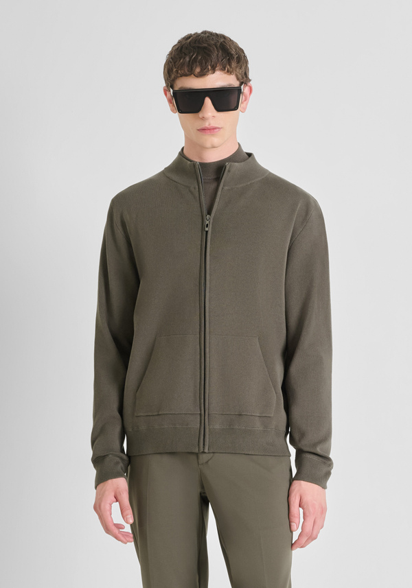 RELAXED FIT-PULLOVER MIT REISSVERSCHLUSS AUS WEICHEM BAUMWOLLGEMISCH - Antony Morato Online Shop