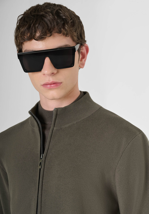 RELAXED FIT-PULLOVER MIT REISSVERSCHLUSS AUS WEICHEM BAUMWOLLGEMISCH - Antony Morato Online Shop