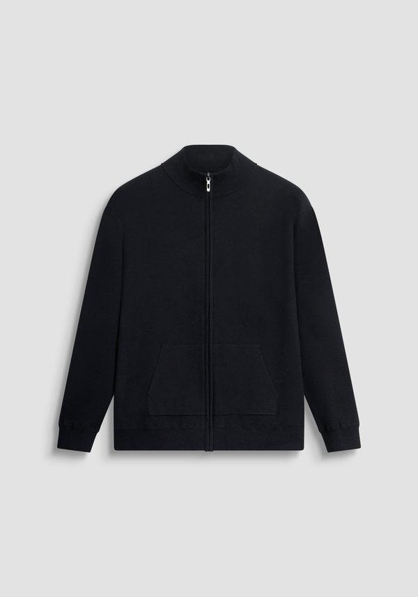 PULL ZIPPÉ COUPE RELAXED EN MÉLANGE DE COTON DOUX AU TOUCHER - Antony Morato Online Shop