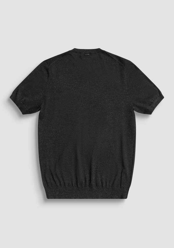 SLIM FIT SHORT SLEEVE WOOL BLEND T-SHIRT WITH LUREX - Antony Morato Online Shop