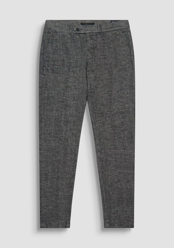 "BRYAN" SKINNY FIT TROUSERS IN BLACK ELASTIC VISCOSE BLEND FABRIC - Antony Morato Online Shop