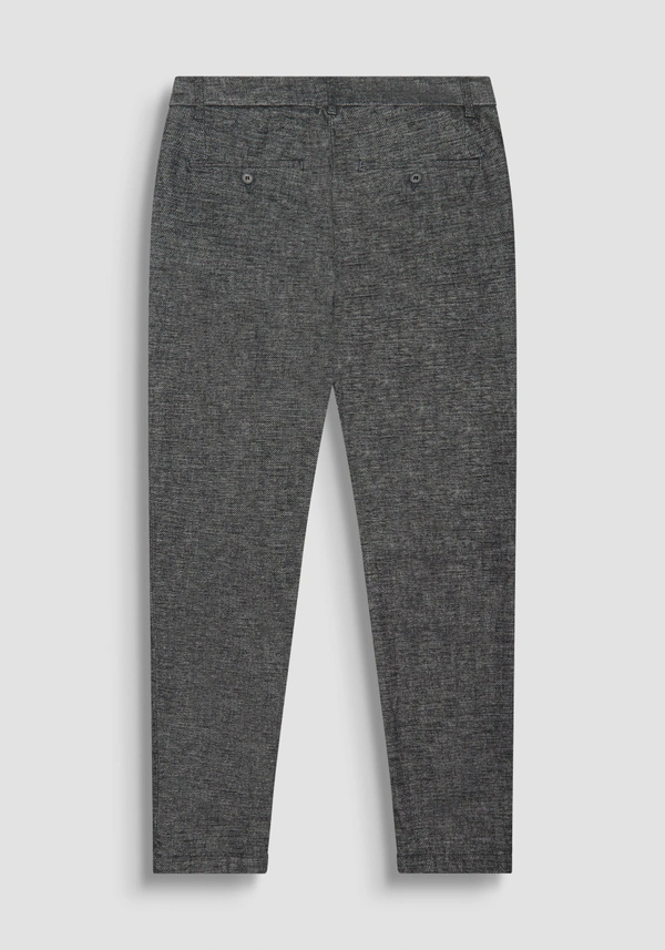 "BRYAN" SKINNY FIT TROUSERS IN BLACK ELASTIC VISCOSE BLEND FABRIC - Antony Morato Online Shop