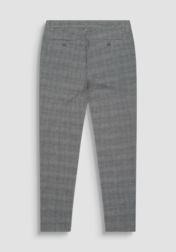 "BRYAN" SKINNY TROUSERS WITH PRINCE OF WALES PRINT IN STRETCH COTTON BLEND - Antony Morato Online Shop