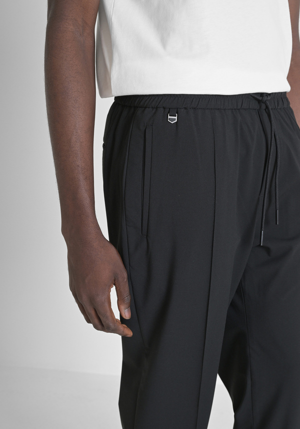 "NATE" REGULAR FIT TROUSERS IN ELASTIC VISCOSE BLEND - Antony Morato Online Shop