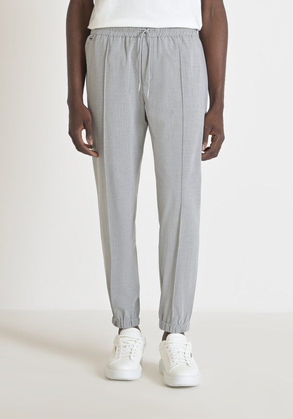 "NATE" REGULAR FIT TROUSERS IN ELASTIC VISCOSE BLEND - Antony Morato Online Shop