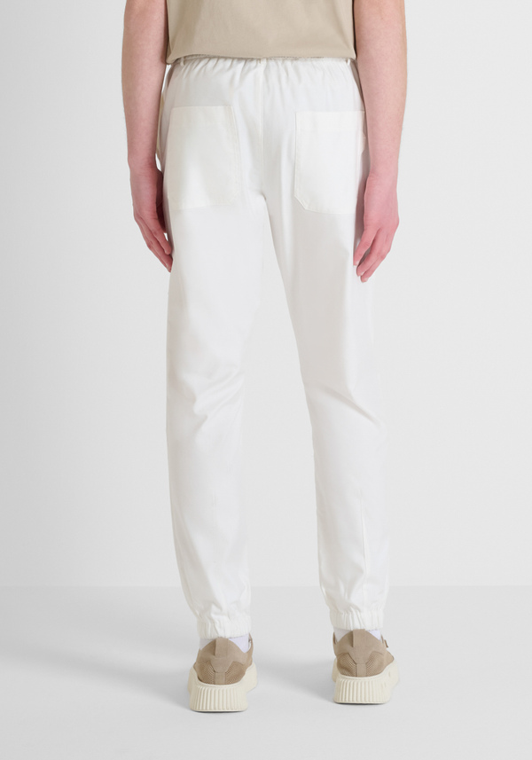 "KENT" COTTON BLEND REGULAR FIT TROUSERS WITH ELASTIC ANKLE CUFFS - Antony Morato Online Shop