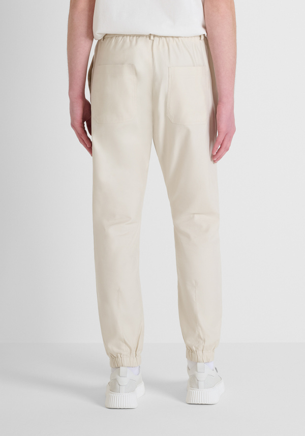"KENT" COTTON BLEND REGULAR FIT TROUSERS WITH ELASTIC ANKLE CUFFS - Antony Morato Online Shop