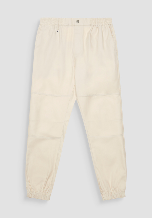 "KENT" COTTON BLEND REGULAR FIT TROUSERS WITH ELASTIC ANKLE CUFFS - Antony Morato Online Shop