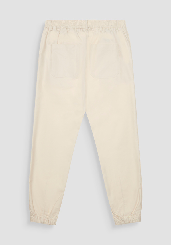 "KENT" COTTON BLEND REGULAR FIT TROUSERS WITH ELASTIC ANKLE CUFFS - Antony Morato Online Shop