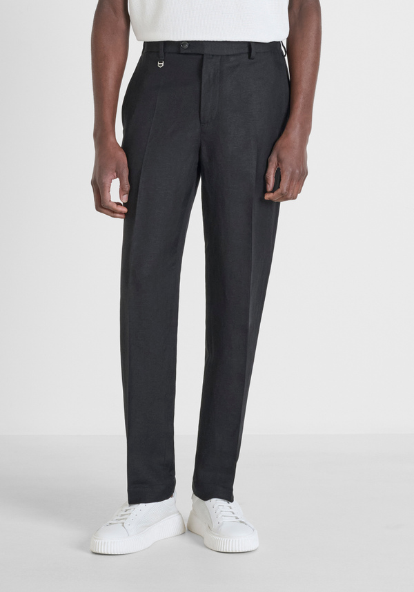 TROUSERS RELAXED FIT "EVAN" IN LINEN VISCOSE BLEND - Antony Morato Online Shop
