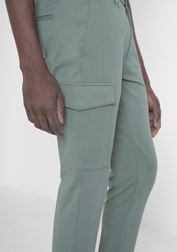 "BJORN" COTTON BLEND SKINNY FIT TROUSERS WITH LARGE POCKETS - Antony Morato Online Shop