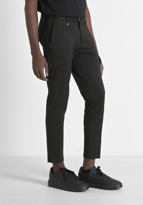 PANTALON REGULAR FIT « NEIL » EN VISCOSE MÉLANGÉE AVEC CORDON DE SERRAGE - Antony Morato Online Shop