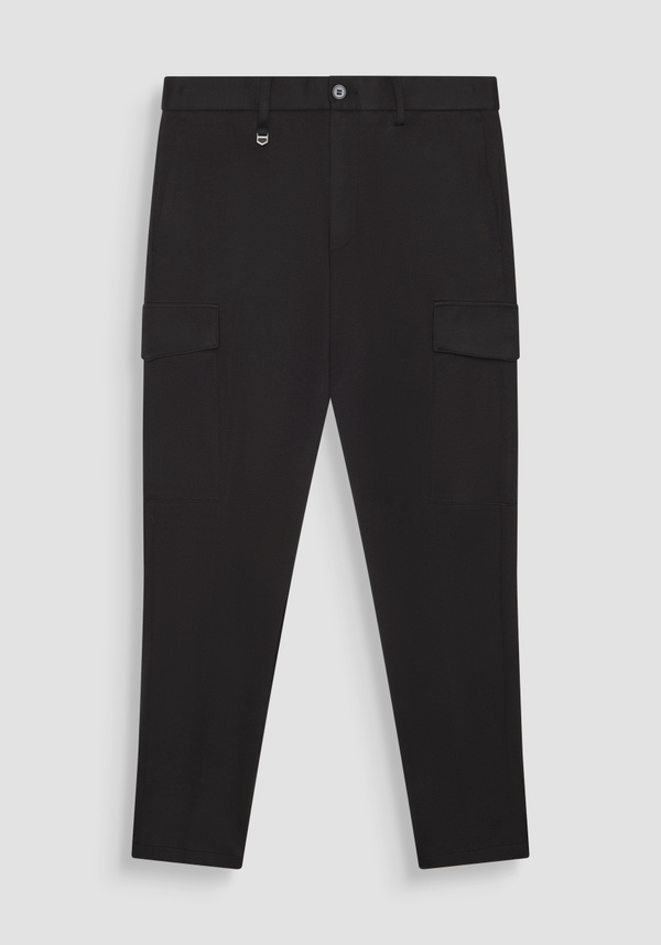 PANTALON REGULAR FIT « NEIL » EN VISCOSE MÉLANGÉE AVEC CORDON DE SERRAGE - Antony Morato Online Shop