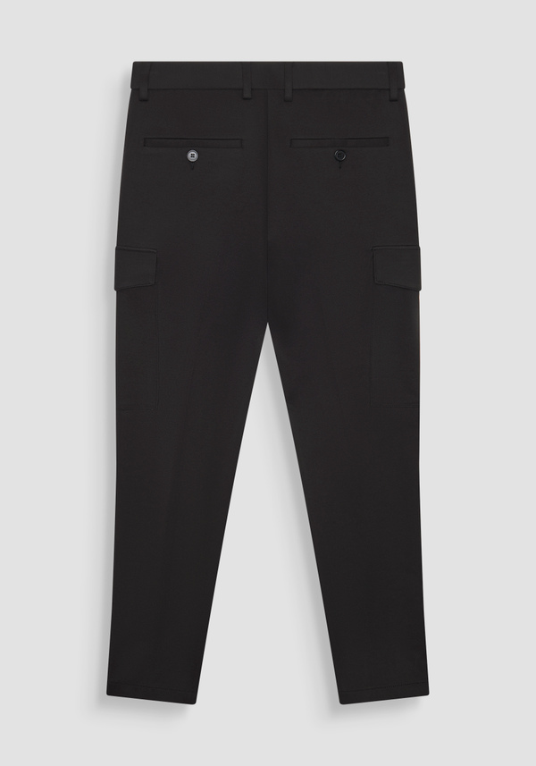 PANTALON REGULAR FIT « NEIL » EN VISCOSE MÉLANGÉE AVEC CORDON DE SERRAGE - Antony Morato Online Shop