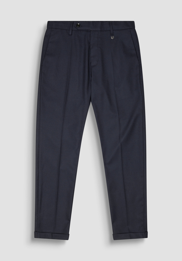 PANTALON SLIM FIT LONGUEUR CHEVILLE « RAD » EN SERGÉ MÉLANGE DE VISCOSE STRETCH - Antony Morato Online Shop