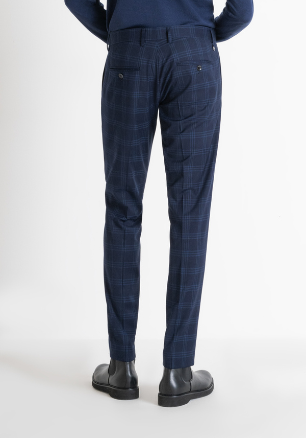 SLIM FIT "BONNIE" TROUSERS WITH CHECK PATTERN - Antony Morato Online Shop
