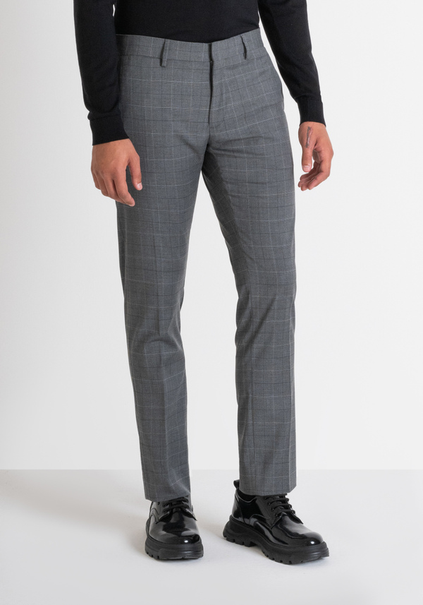 SLIM FIT PRINCE OF WALES CHECK "BONNIE" TROUSERS - Antony Morato Online Shop