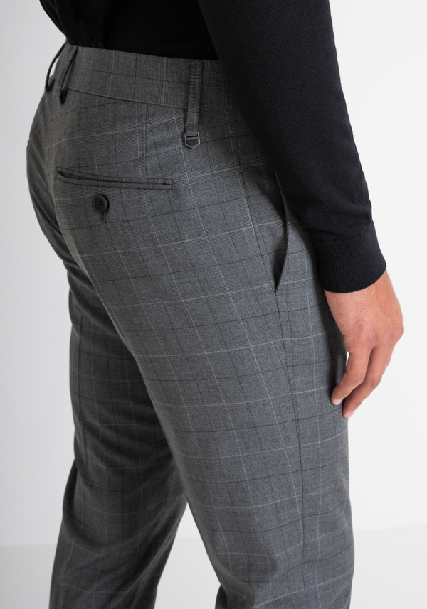 SLIM FIT PRINCE OF WALES CHECK "BONNIE" TROUSERS - Antony Morato Online Shop