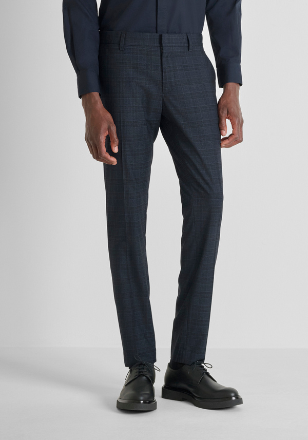 SLIM FIT TROUSERS "BONNIE" IN STRETCH VISCOSE MICRO PATTERN - Antony Morato Online Shop