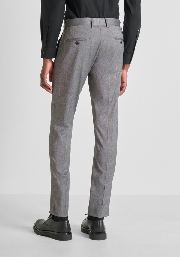 SLIM FIT TROUSERS "BONNIE" IN STRETCH VISCOSE MICRO PATTERN - Antony Morato Online Shop