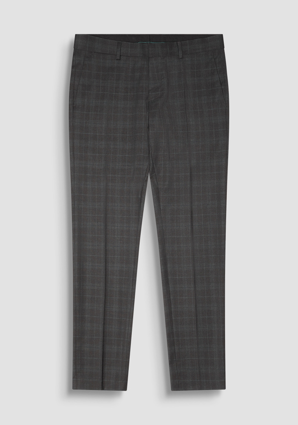 "BONNIE" SLIM FIT TROUSERS IN STRETCH VISCOSE BLEND WITH CHECK PATTERN - Antony Morato Online Shop