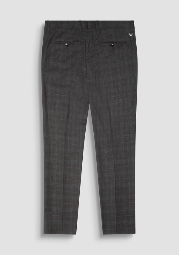 "BONNIE" SLIM FIT TROUSERS IN STRETCH VISCOSE BLEND WITH CHECK PATTERN - Antony Morato Online Shop