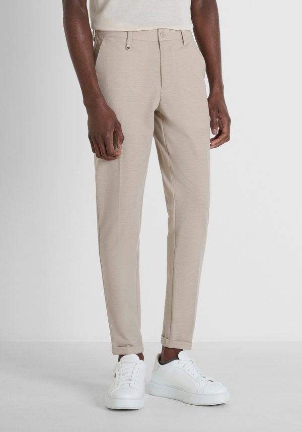 "ASHE" SUPER SKINNY FIT STRETCH PIQUE TROUSERS - Antony Morato Online Shop