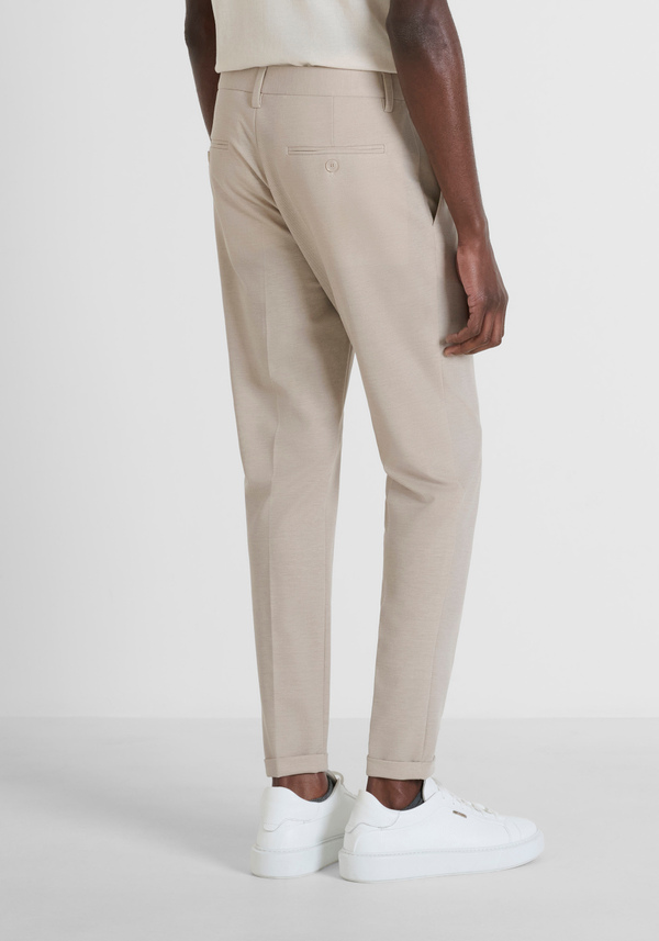 "ASHE" SUPER SKINNY FIT STRETCH PIQUE TROUSERS - Antony Morato Online Shop