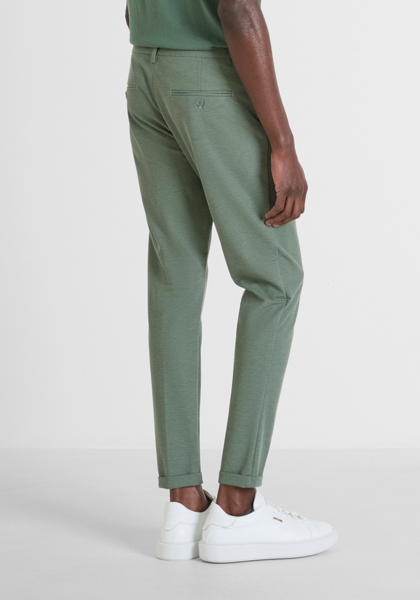 "ASHE" SUPER SKINNY FIT STRETCH PIQUE TROUSERS - Antony Morato Online Shop