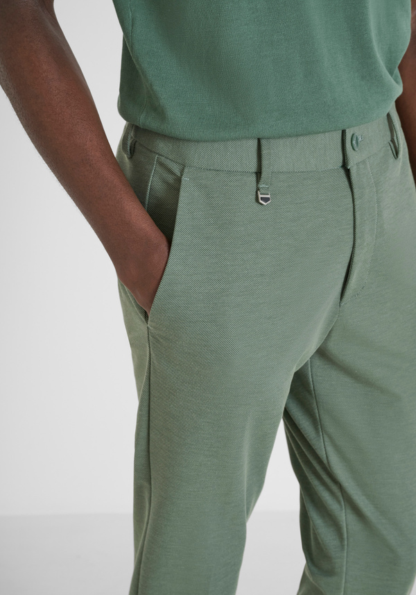 "ASHE" SUPER SKINNY FIT STRETCH PIQUE TROUSERS - Antony Morato Online Shop