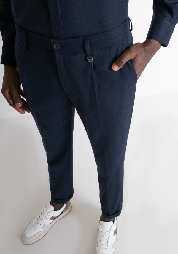 PANTALONI "GUSTAF" CARROT FIT BLU IN VISCOSA - Antony Morato Online Shop
