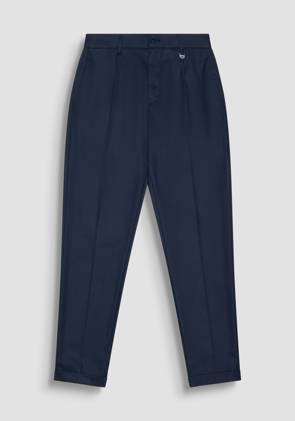 PANTALONI "GUSTAF" CARROT FIT BLU IN VISCOSA - Antony Morato Online Shop