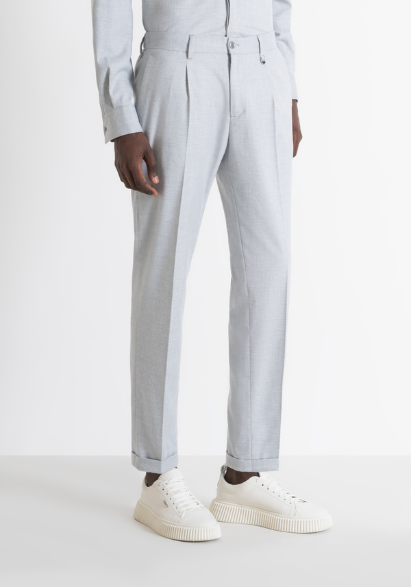 HOSE „GUSTAF“ CARROT FIT GRAU MELIERT AUS VISKOSE - Antony Morato Online Shop