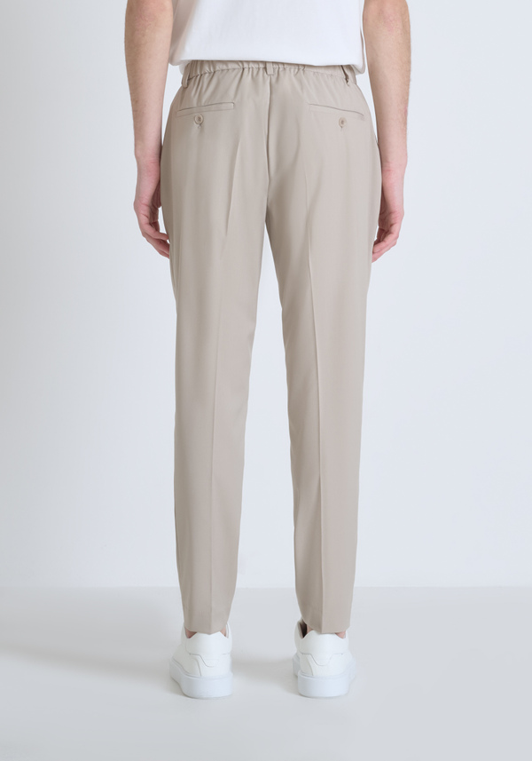 "LUIS" REGULAR FIT TROUSERS IN SOFT ELASTIC VISCOSE BLEND FABRIC WITH ASYMMETRIC CLOSURE - Antony Morato Online Shop