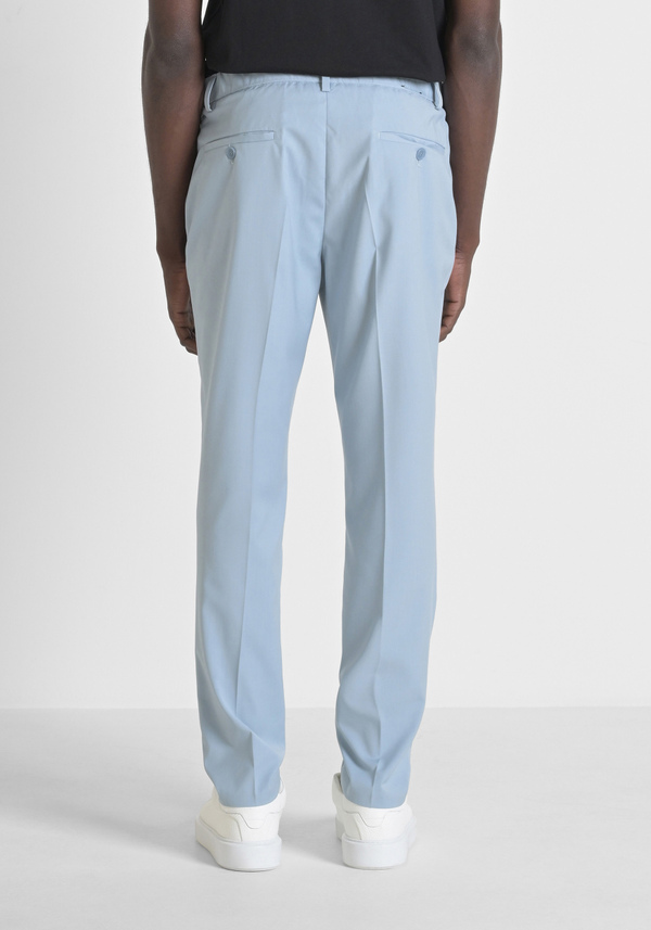 "LUIS" REGULAR FIT TROUSERS IN SOFT ELASTIC VISCOSE BLEND FABRIC WITH ASYMMETRIC CLOSURE - Antony Morato Online Shop