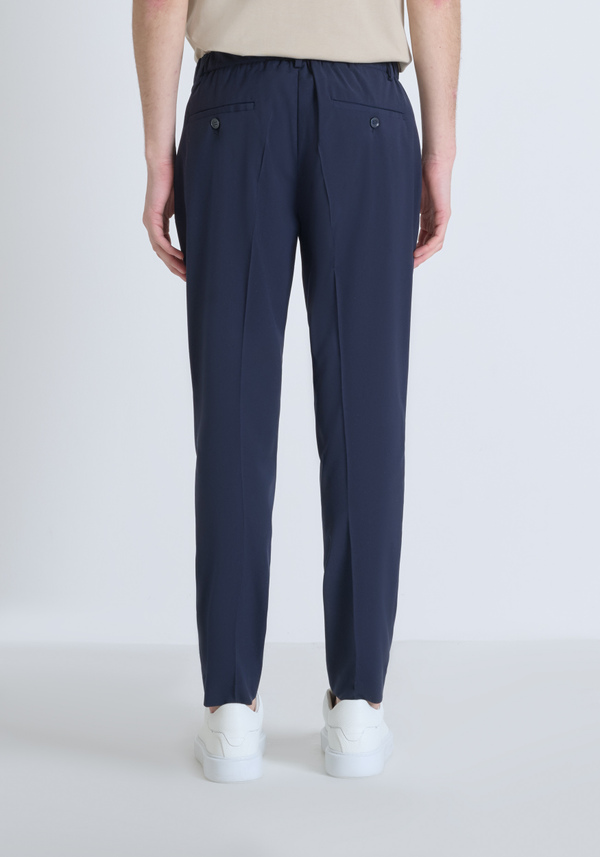 "LUIS" REGULAR FIT TROUSERS IN SOFT ELASTIC VISCOSE BLEND FABRIC WITH ASYMMETRIC CLOSURE - Antony Morato Online Shop