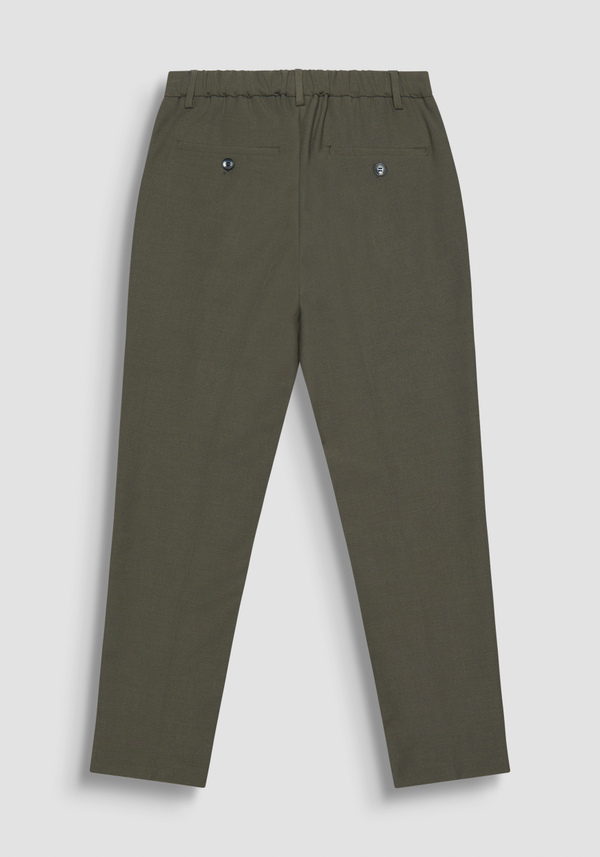 PANTALON « LUIS » REGULAR FIT VERT EN LAINE MÉLANGÉE - Antony Morato Online Shop