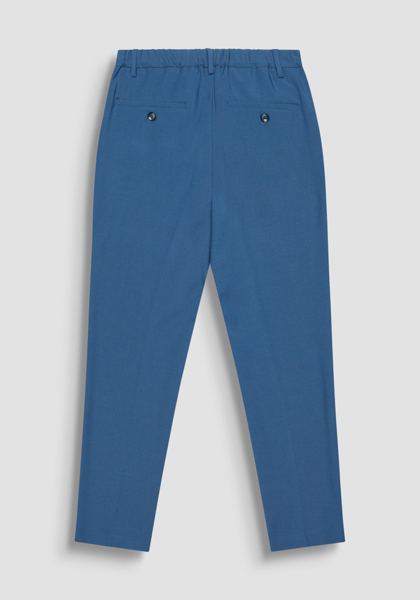 REGULAR FIT BLUE "LUIS" TROUSERS IN WOOL BLEND - Antony Morato Online Shop