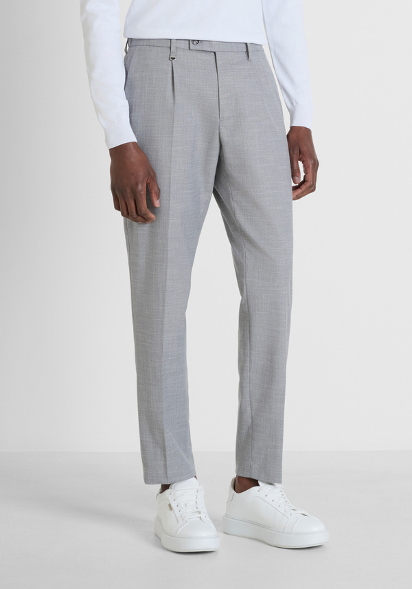 PANTALONI REGULAR FIT "LUIS" IN MISTO VISCOSA ELASTICA TRAMATA - Antony Morato Online Shop