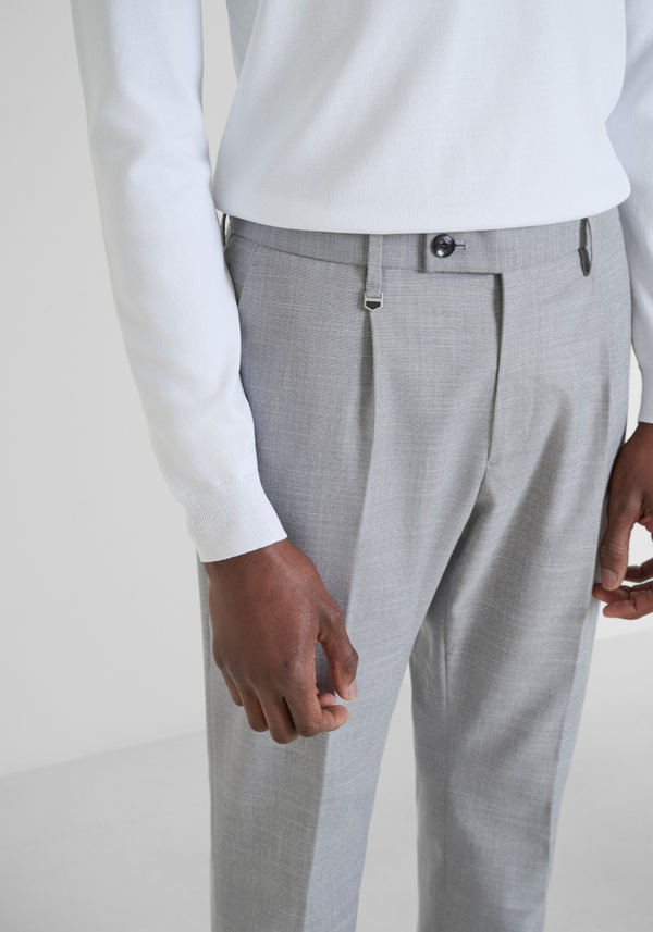 PANTALONI REGULAR FIT "LUIS" IN MISTO VISCOSA ELASTICA TRAMATA - Antony Morato Online Shop